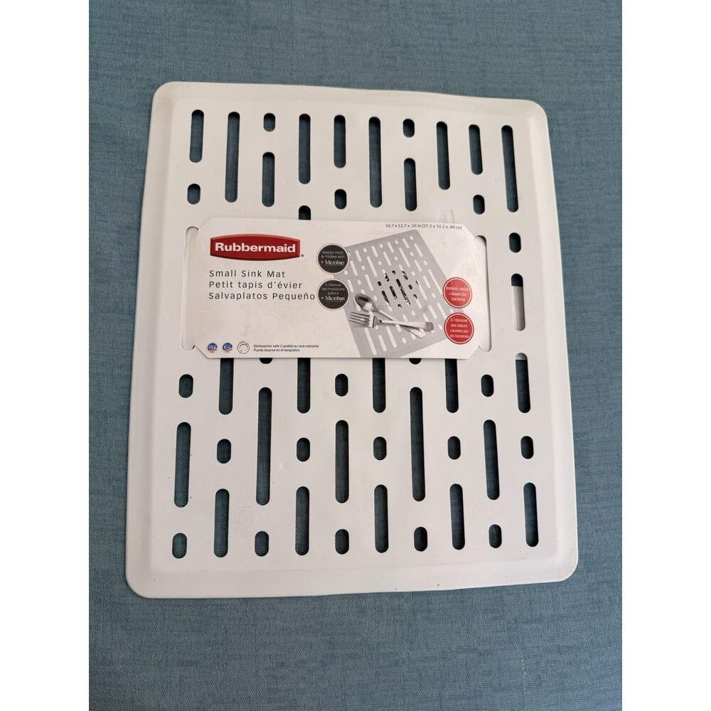 Rubbermaid Small Sink Mat White Dish Protector NOS NEW 1617 1G17